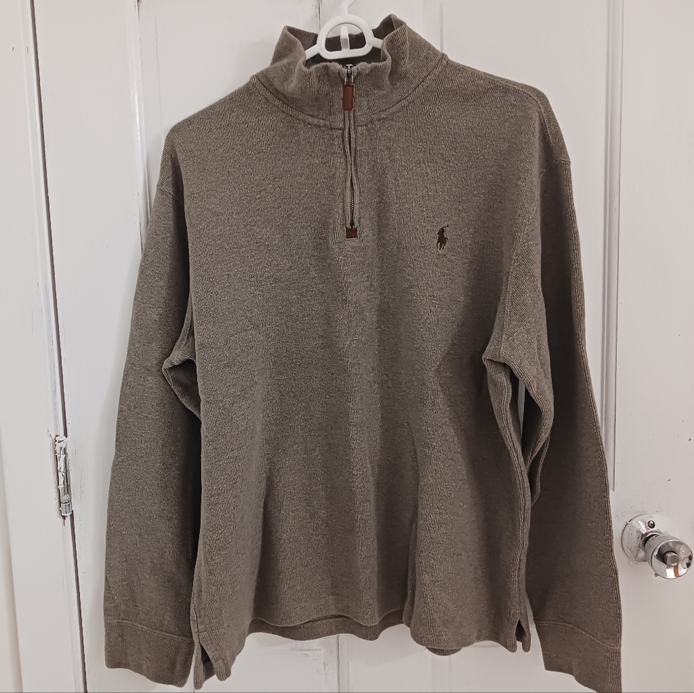 Polo Ralph Lauren Men's Taupe Quarter-zip Sweatshirt